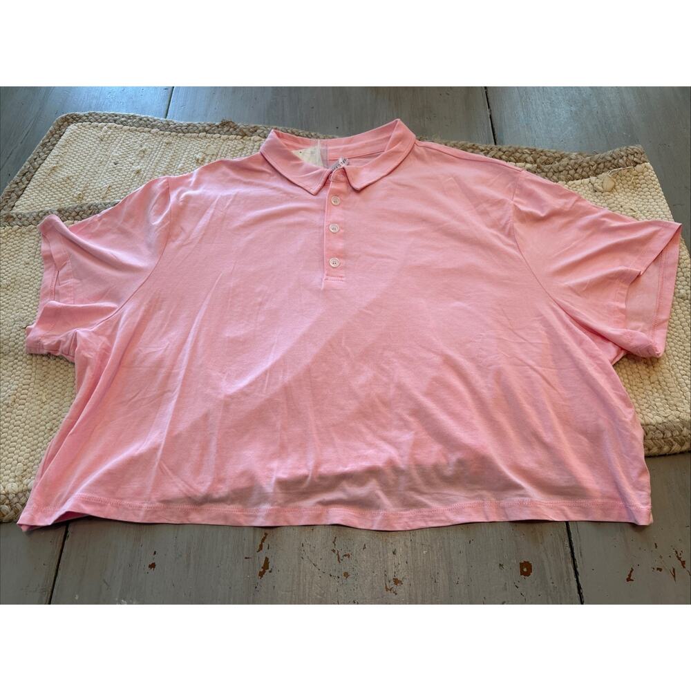 NWT Fabletics Orchid Pink Boxy Semi Cropped Short Sleeve Polo Womens Size 1X
